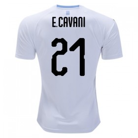 Camisolas de Futebol Uruguai E.Cavani 21 Equipamento Alternativa Copa do Mundo 2018 Manga Curta